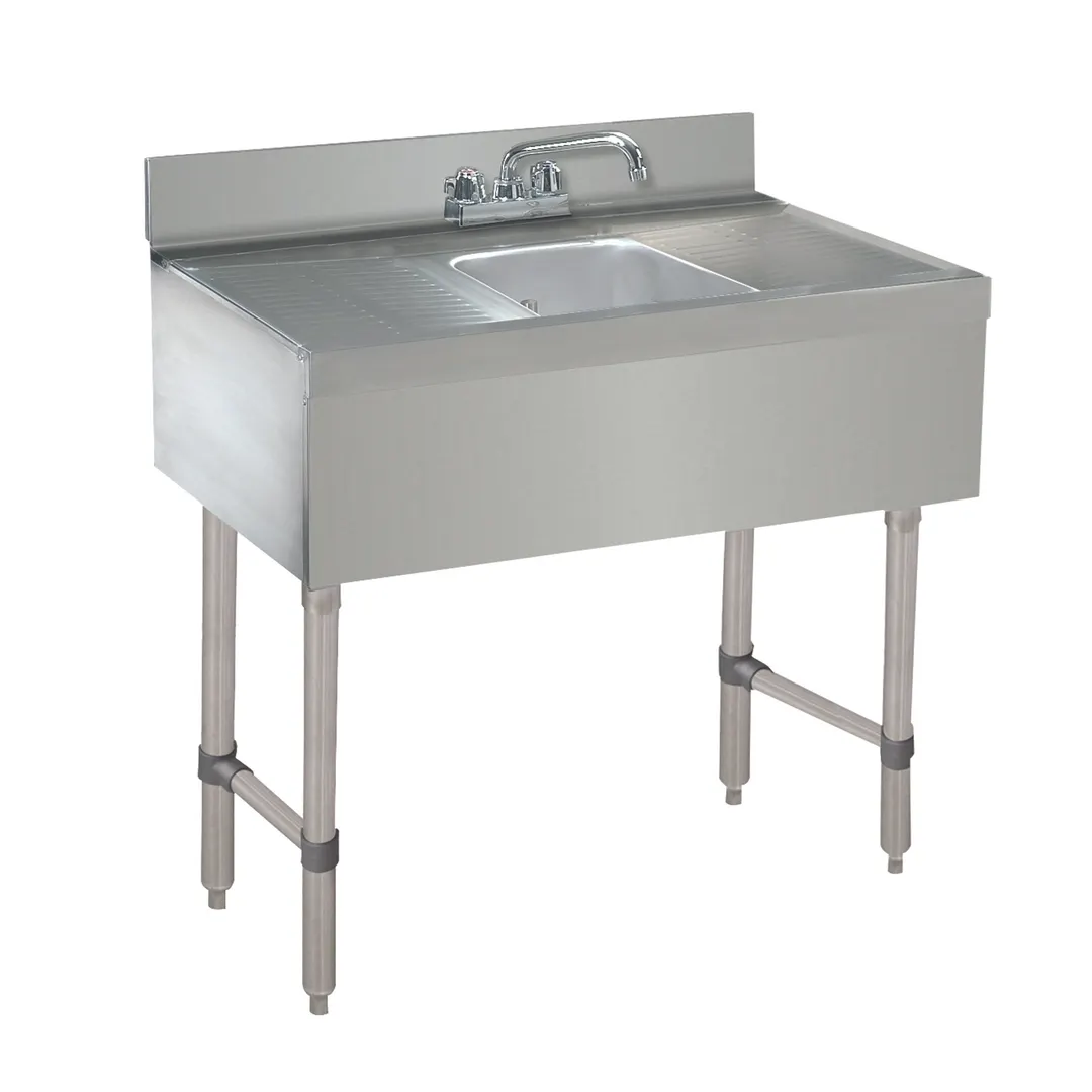 Advance Tabco CRB-31C 36" Underbar Sink Units, 1 Compartment with 2 Drainboards