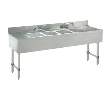 Advance Tabco CRB-64C-X 72" Underbar Sink Units, 4 Compartment with 2 Drainboards - Flyer