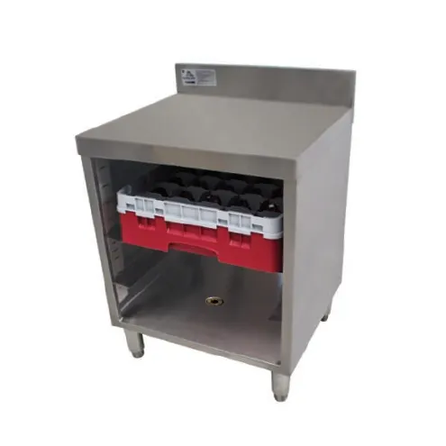 Advance Tabco CRCR-24-X 24" Underbar Glass Rack Storage Unit w/ 3 Glass Rack Slides, Flat Top
