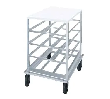 Advance Tabco CRPL10-54 Half Size Aluminum Mobile Can Rack with Poly Top, 54 Cans Size #10 Capacity