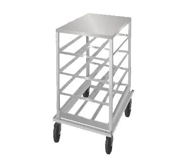 Advance Tabco CRSS10-72 Half Size Aluminum Mobile Can Rack with Stainless Steel Top, 72 Cans Size #10 Capacity