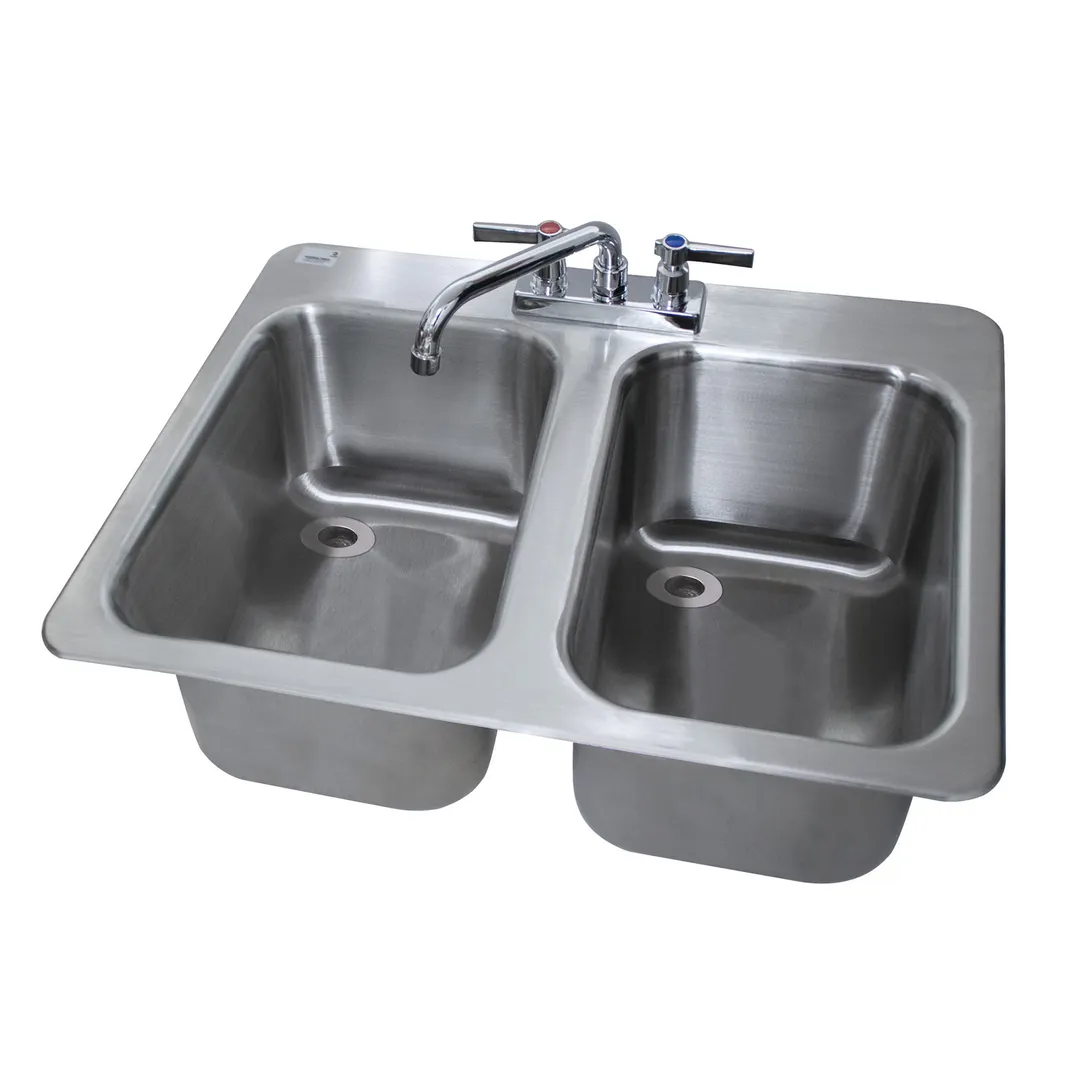 Advance Tabco DBS-2 Bar Sink, Drop-In, 2-Compartment, 25-1/2"W X 19"D (Overall)