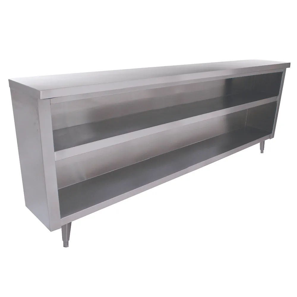 Advance Tabco DC-1812 Dish Cabinet Open Base with Mid-Shelf, 18 Gauge Stainless Steel / 144"x18"