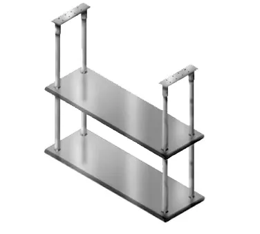 Advance Tabco DCM-18-84 Stainless Steel Ceiling Mounted Double Shelf - 84"L x 18"D
