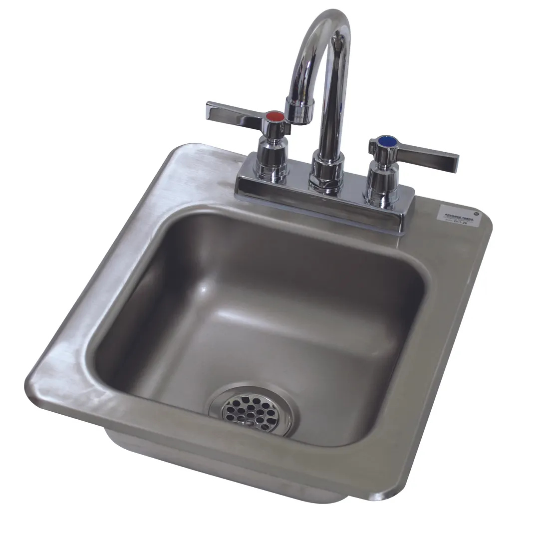 Advance Tabco DI-1-25 Drop-In Bar Hand Sink, 12"W X 14"D Overall