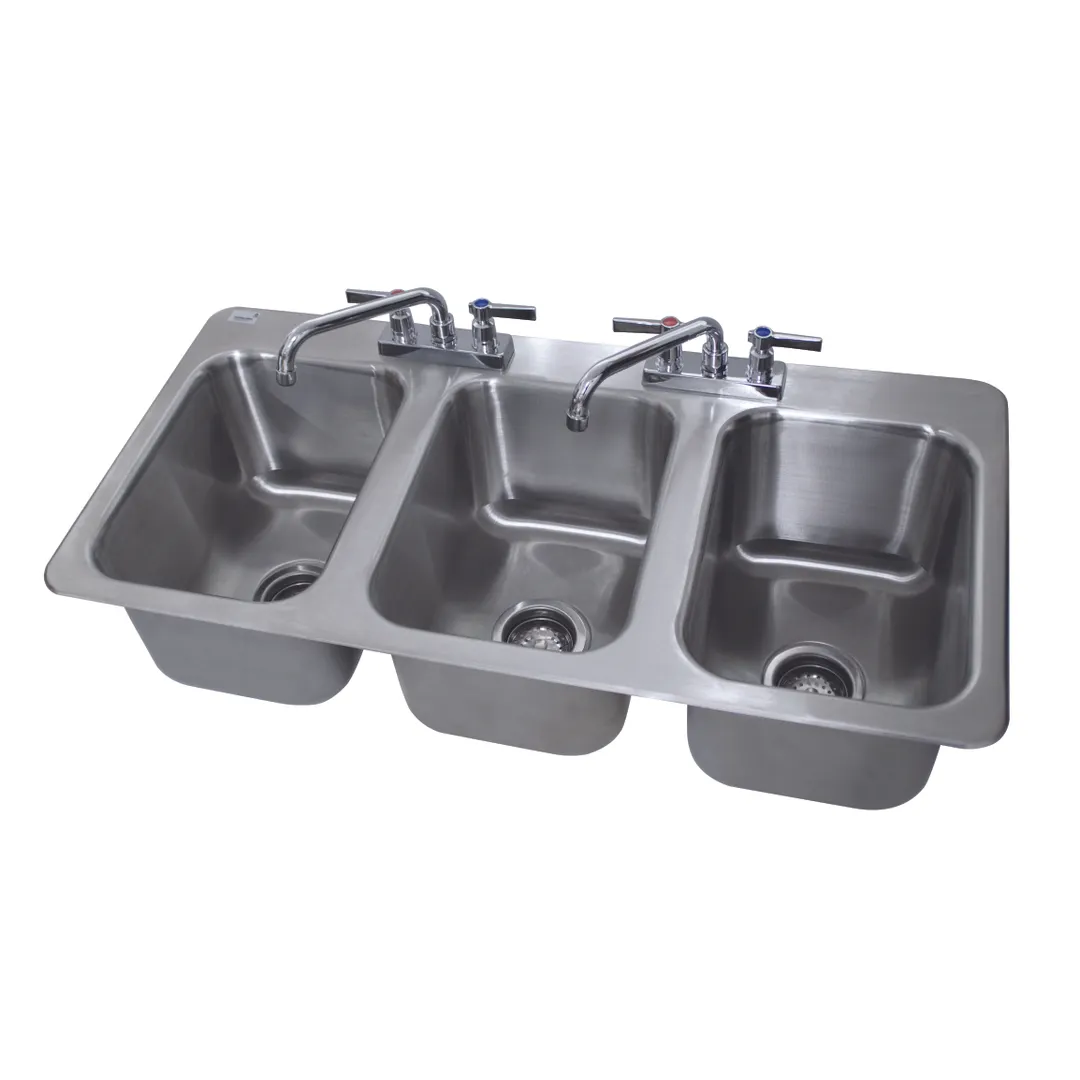 Advance Tabco DI-3-10 Drop-In Sink, 3-Compartment