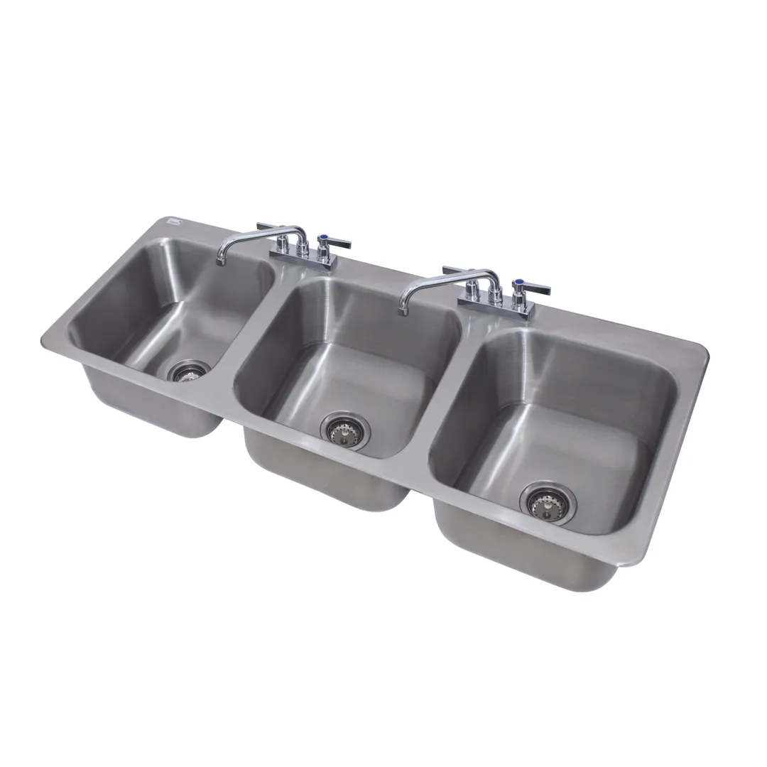 Advance Tabco DI-3-1410 Drop-In Sink, 3-Compartment