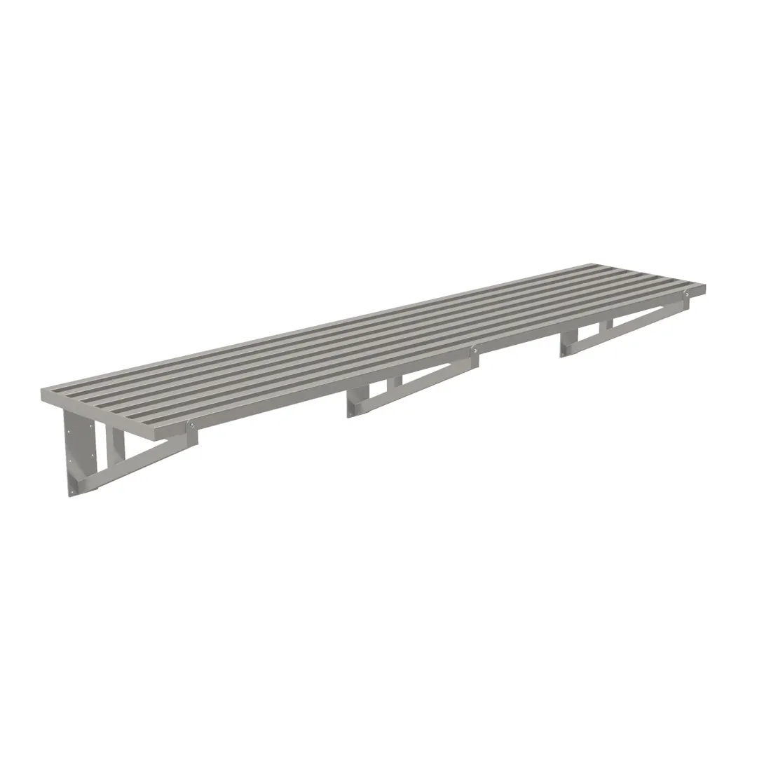 Advance Tabco DT21-10 Stainless Steel 18 Gauge Satin Slotted Wall Shelf - 120" x 21"