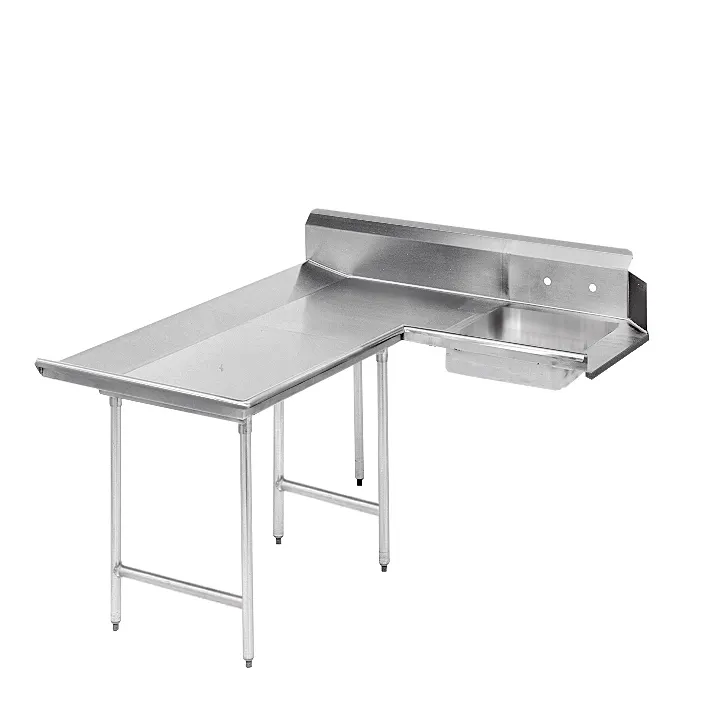 Advance Tabco DTS-D30-60L Soiled "L" Shaped Dishtable w/ Left Table, Pre-Rinse Sink, 10.5" Backsplash