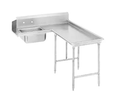 Advance Tabco DTS-G30-108R Soiled "L" Shaped Dishtable w/ Right Table, Pre-Rinse Sink, 10.5" Backsplash
