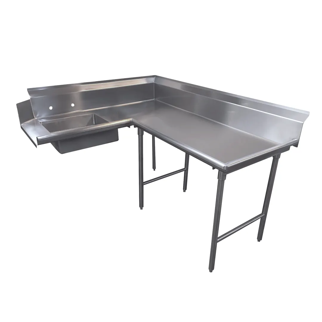 Advance Tabco DTS-K70-60R Soiled "L" Shaped Dishtable w/ Right Table, Pre-Rinse Sink, 10.5" Backsplash