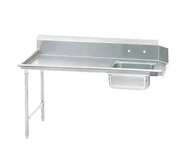 Advance Tabco DTS-S70-108L 107" Straight Soiled Dishtable w/ Left Table, Pre-Rinse Sink, Crossrails