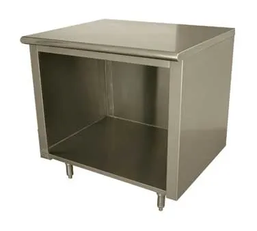 Advance Tabco EB-SS-3010 120" Cabinet Base Open Front Work Table, Flat Top / 14 Gauge Top