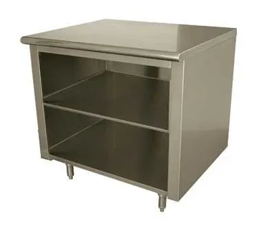 Advance Tabco EB-SS-3610M 120" Cabinet Base Open Front Work Table, Flat Top with Mid-Shelf