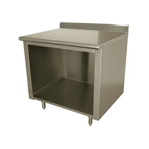 Advance Tabco EEK-SS-245 60" Special Value Cabinet Base Open Front Work Table / 16 Gauge Top