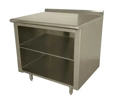 Advance Tabco EF-SS-364M 48" Cabinet Base Open Front Work Table with Mid-Shelf