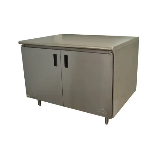 Advance Tabco EHB-SS-245-X 60" Cabinet Base Hinged Doors Work Table / Flyer