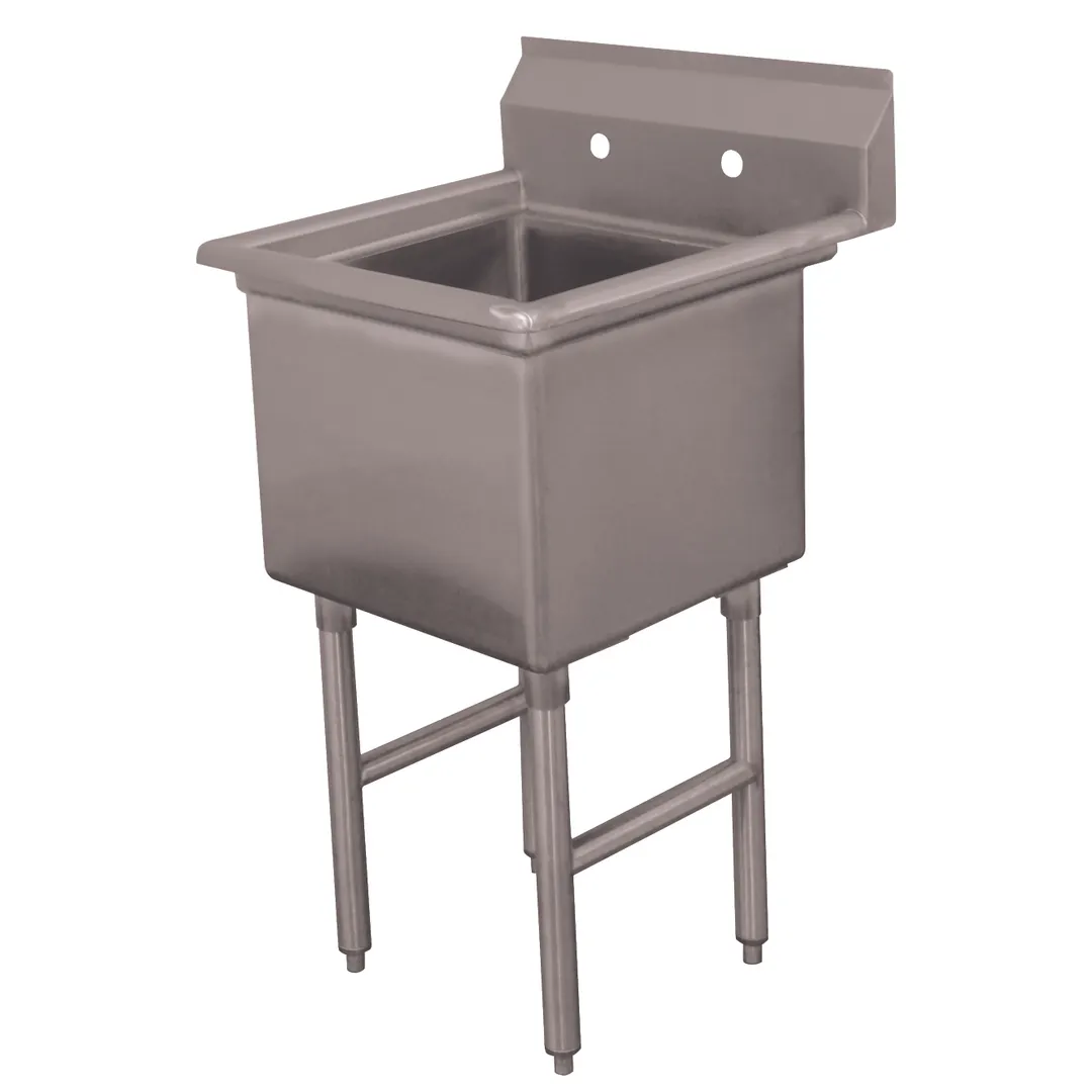 Advance Tabco FC-1-1620 21" One Compartment Sink, 16"W x 20"L Bowl Without Drainboards