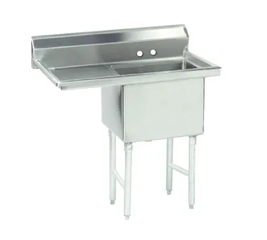 Advance Tabco FC-1-1824-18L 38" One Compartment Sink, 18"W x 24"L Bowl With Left-Hand Drainboards