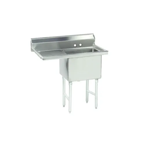 Advance Tabco FC-1-3024-24L 56.5" One Compartment Sink, 30"W x 24"L Bowl With Left-Hand Drainboards