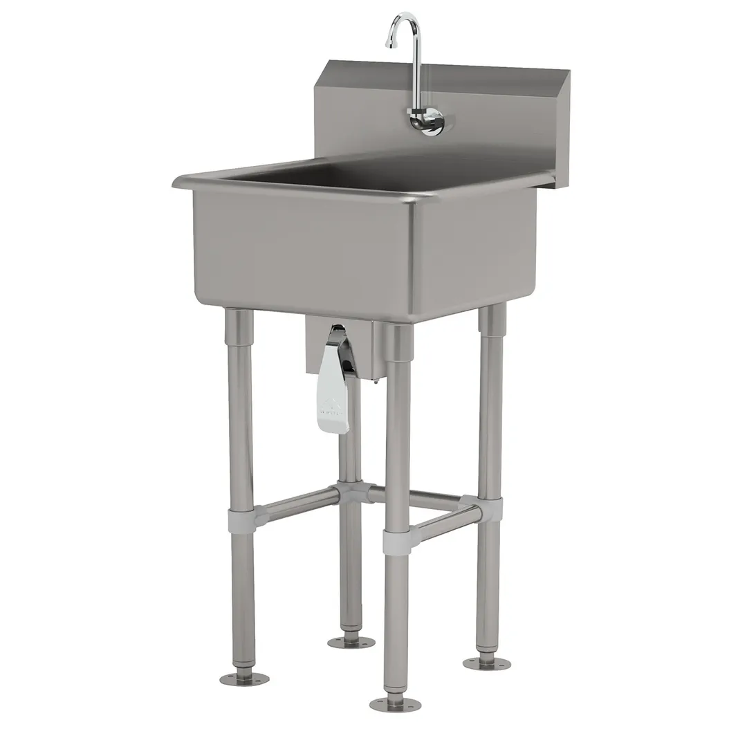 Advance Tabco FC-FM-2721KV 27" Freestanding Hand Sink without Faucet - Single Knee Valve / 16 g