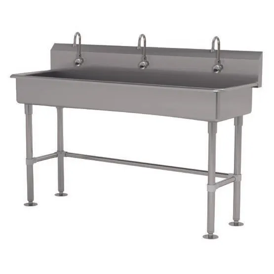 Advance Tabco FC-FM-60EFADA 60" Freestanding Multi-Station Hand Sink with e-Faucet - 16 gauge