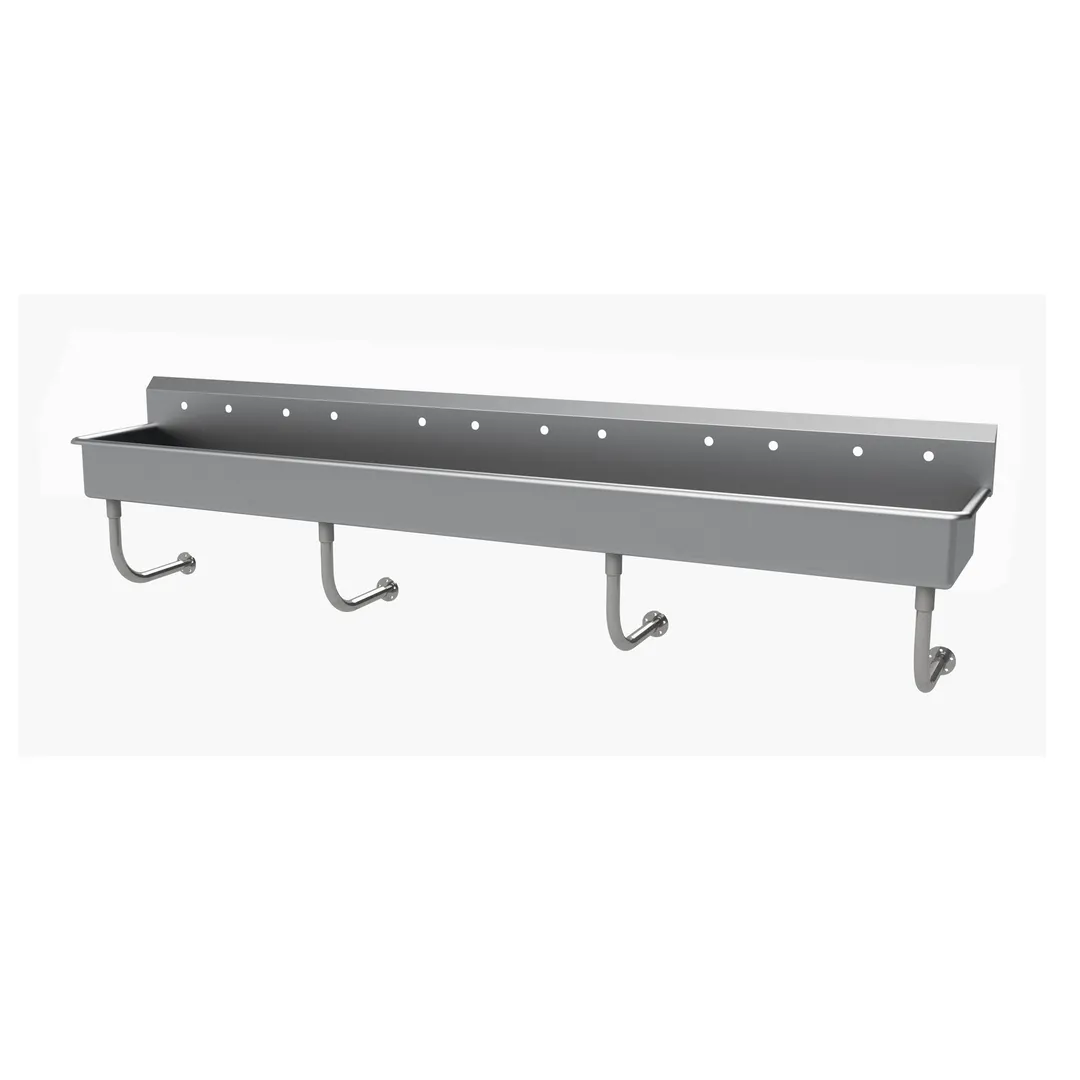 Advance Tabco FC-WM-120 120" Wall Mounted Multi-Station Hand Sink without Faucet - 16 gauge