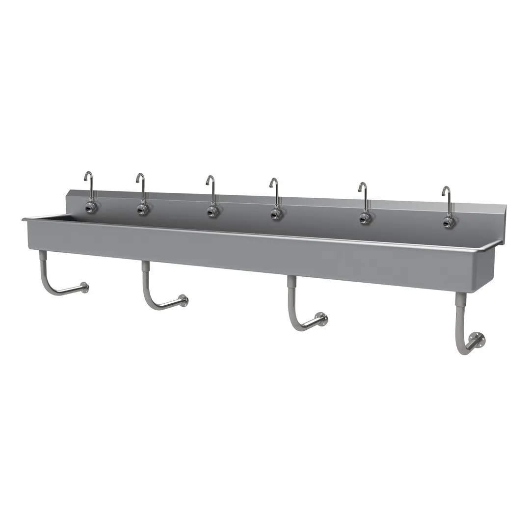 Advance Tabco FC-WM-120EF 120" Wall Mounted Multi-Station Hand Sink with e-Faucet - 16 gauge