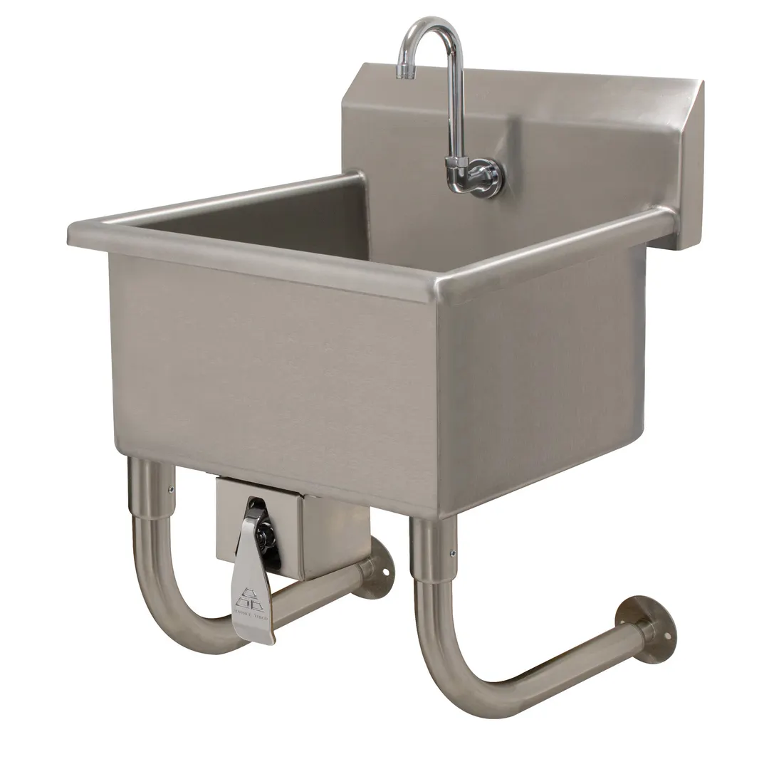 Advance Tabco FC-WM-2721KV 27" Wall Mounted Hand Sink without Faucet - Single Knee Valve / 16 g