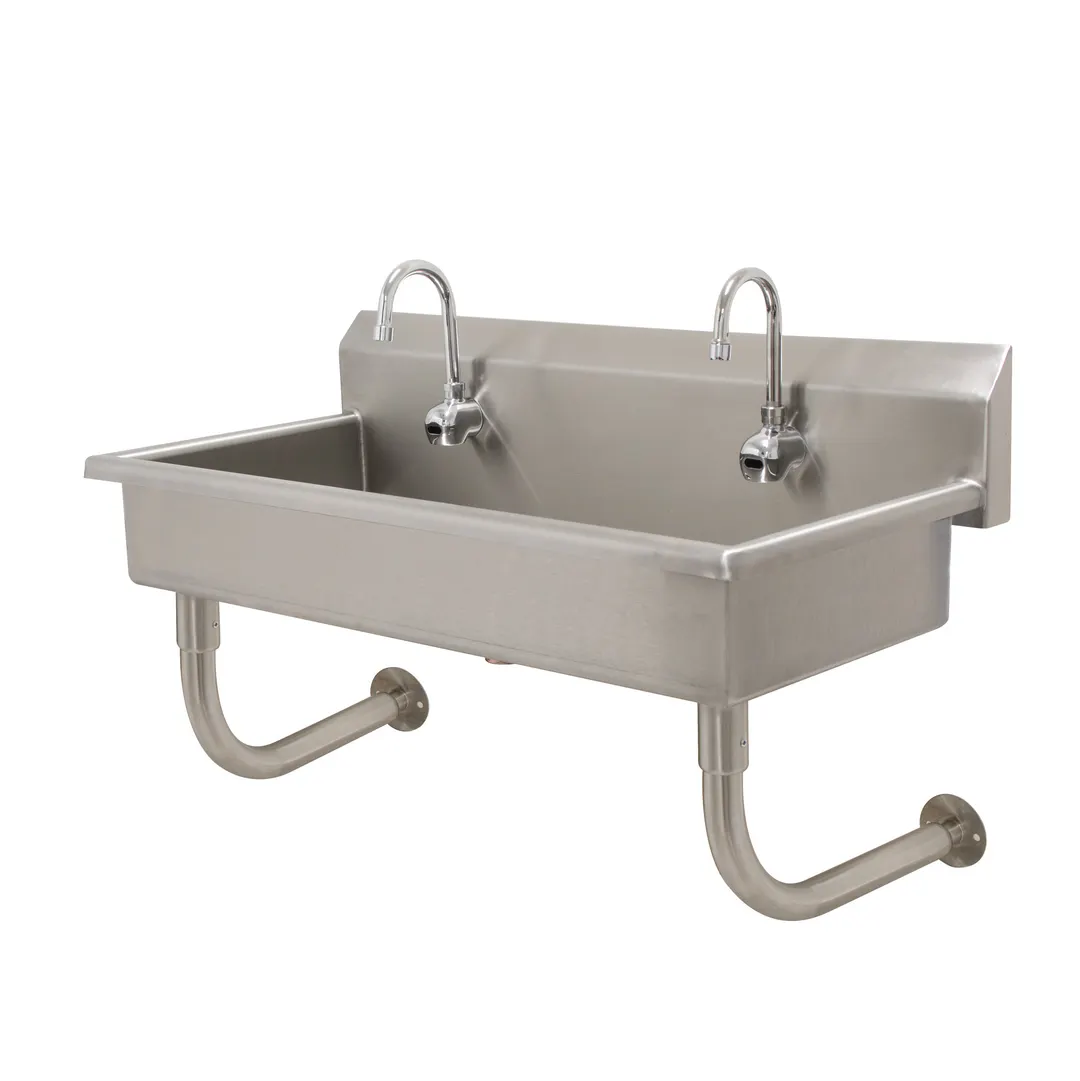 Advance Tabco FC-WM-40EF 40" Wall Mounted Multi-Station Hand Sink with e-Faucet - 16 gauge