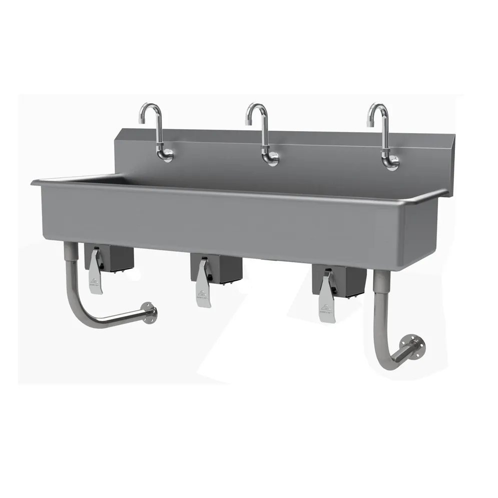 Advance Tabco FC-WM-60KV 60" Wall Mounted Multi-Station Hand Sink without Faucet-Knee Valves/16 g
