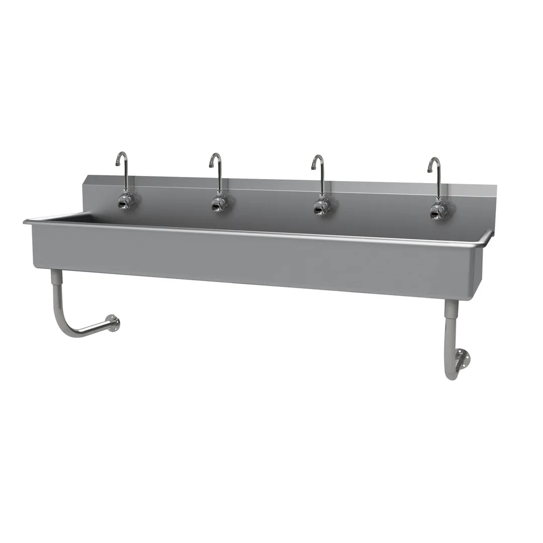 Advance Tabco FC-WM-80EF 80" Wall Mounted Multi-Station Hand Sink with e-Faucet - 16 gauge