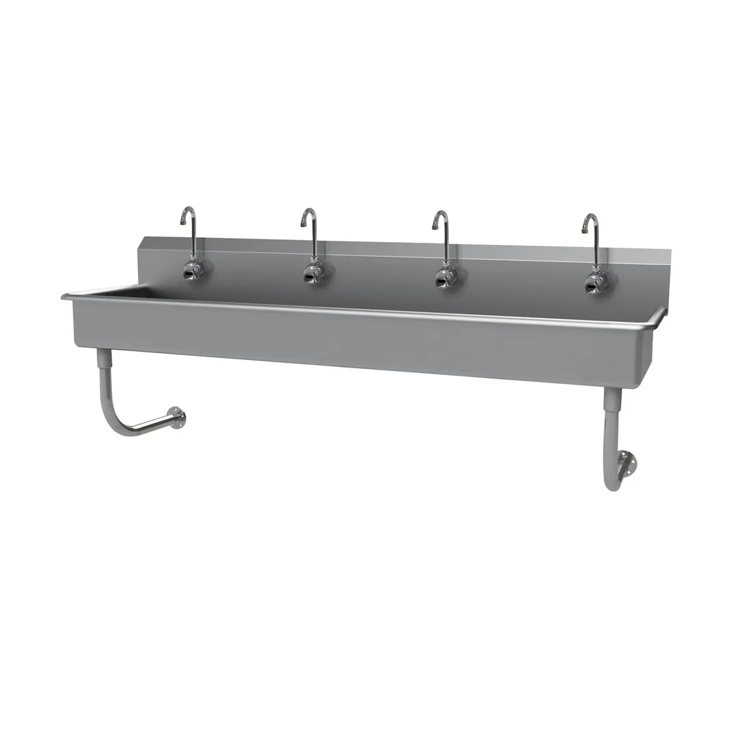 Advance Tabco FC-WM-80EFADA 80" Wall Mounted Multi-Station Hand Sink with e-Faucet - 16 gauge