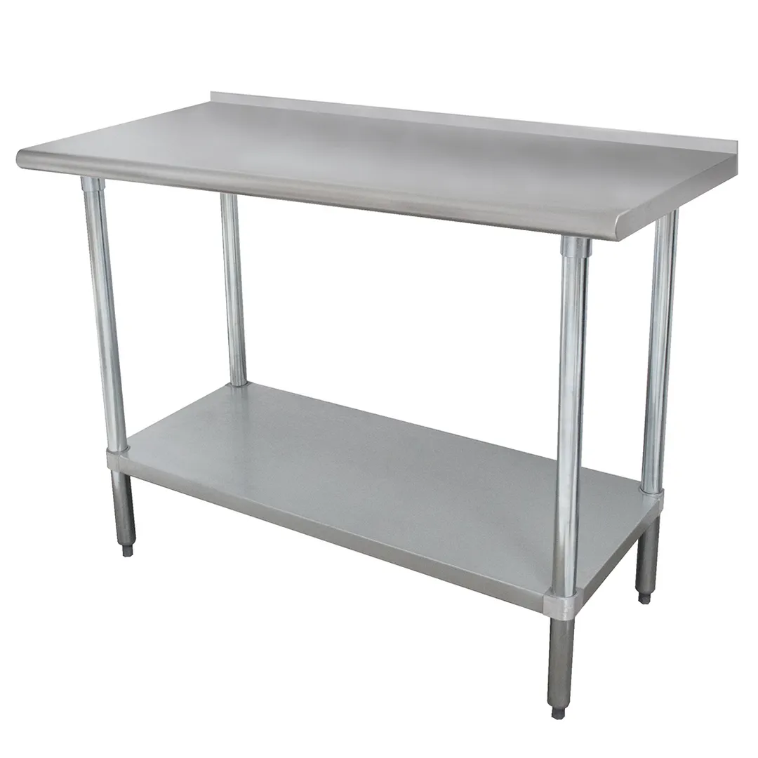 Advance Tabco FLG-362 24" Open Base Work Table, Galvanized Base / 1-1/2" Backsplash - Upturn