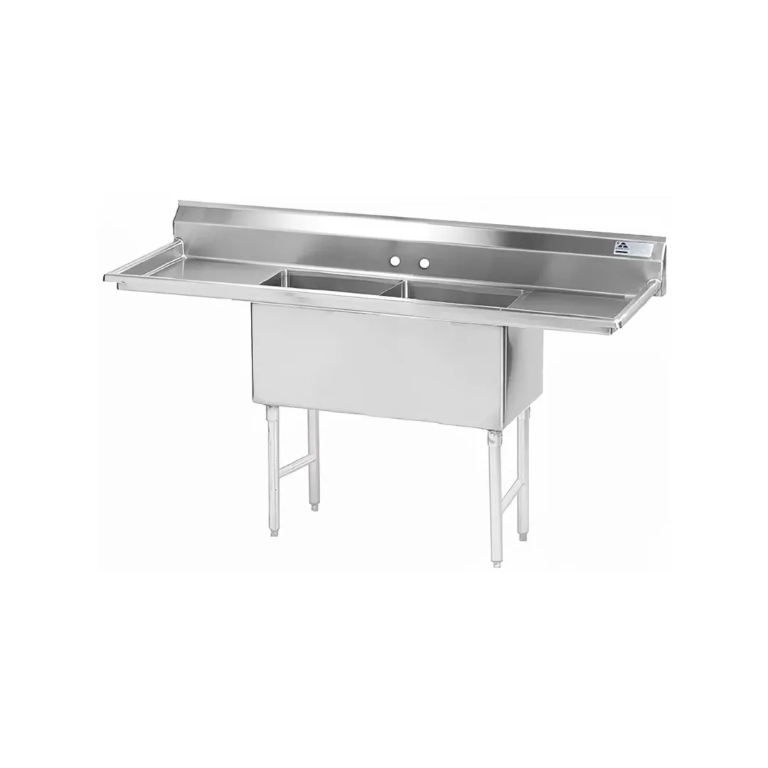 Advance Tabco FS-2-2030-24RL Two Compartment Sink, 20"W x 30"L Bowl With 2 Drainboards
