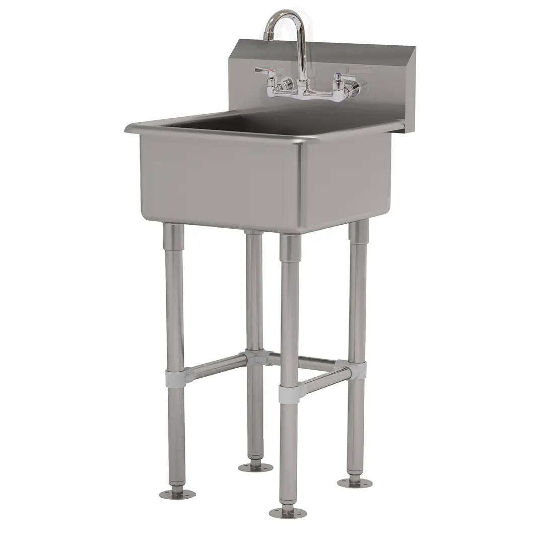 Advance Tabco FS-FM-2219-F 23" Freestanding Hand Sink with Faucet - 14 gauge