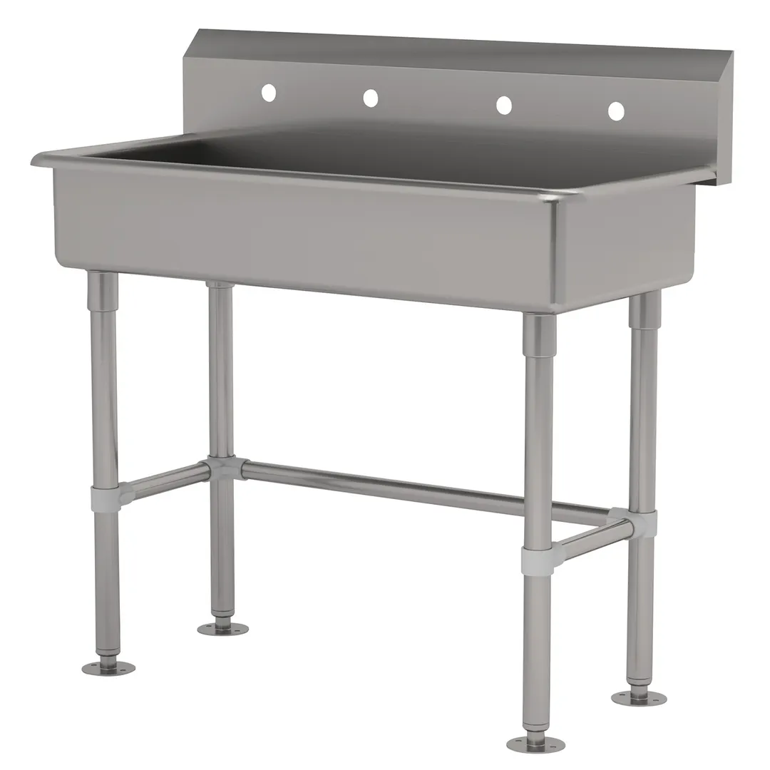 Advance Tabco FS-FM-40-ADA 40" Freestanding Multi-Station Hand Sink without Faucet - 14 gauge