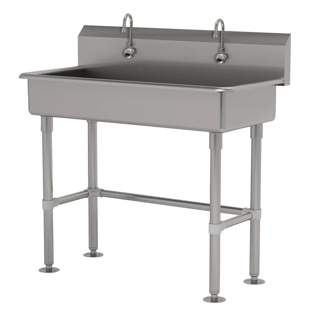 Advance Tabco FS-FM-40EFADA 40" Freestanding Multi-Station Hand Sink with e-Faucet - 14 gauge