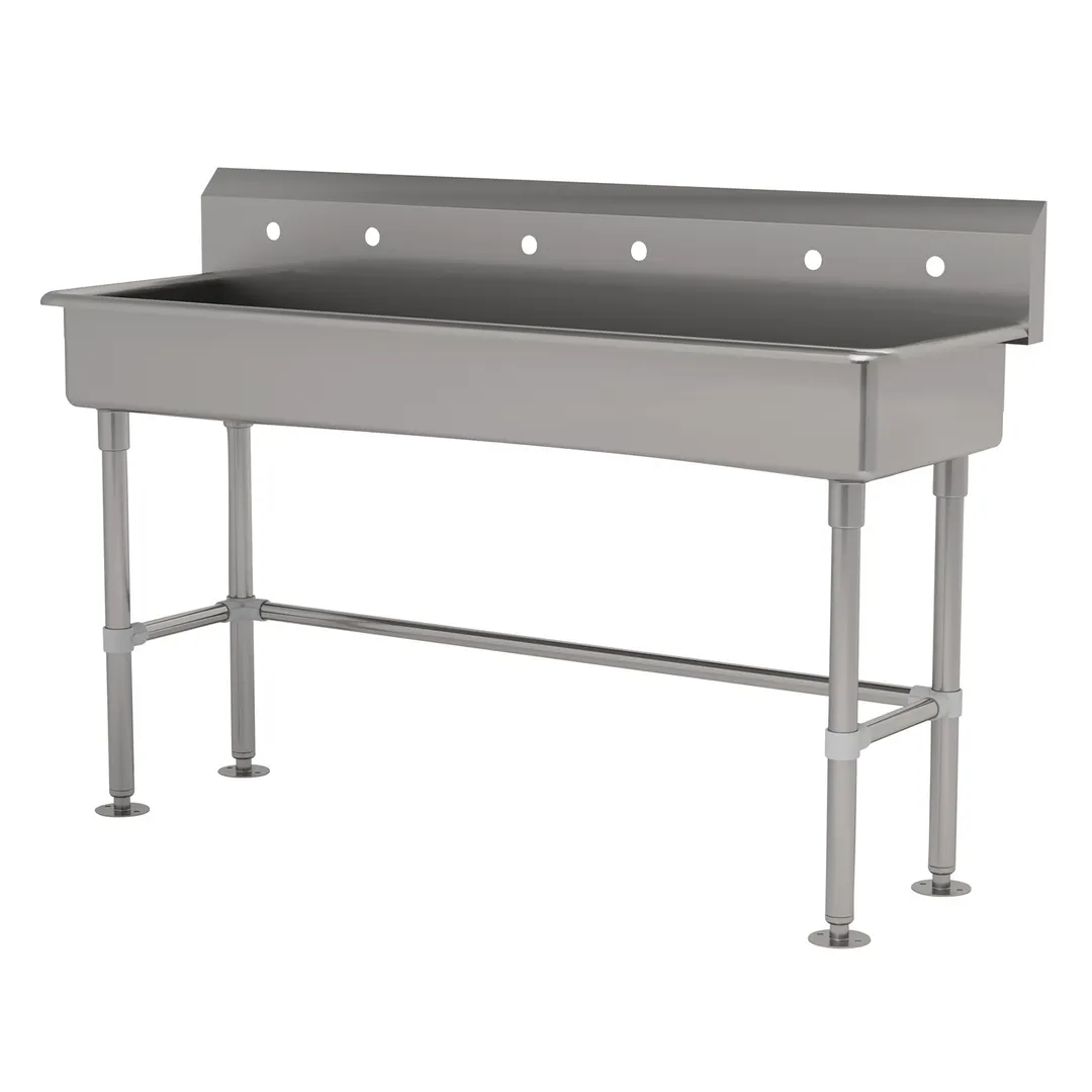 Advance Tabco FS-FM-60-ADA 60" Freestanding Multi-Station Hand Sink without Faucet - 14 gauge