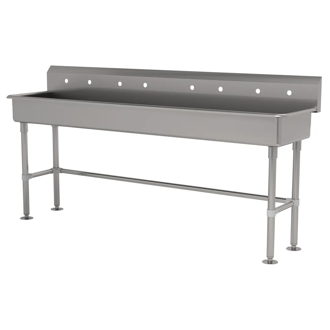 Advance Tabco FS-FM-80-ADA 80" Freestanding Multi-Station Hand Sink without Faucet - 14 gauge