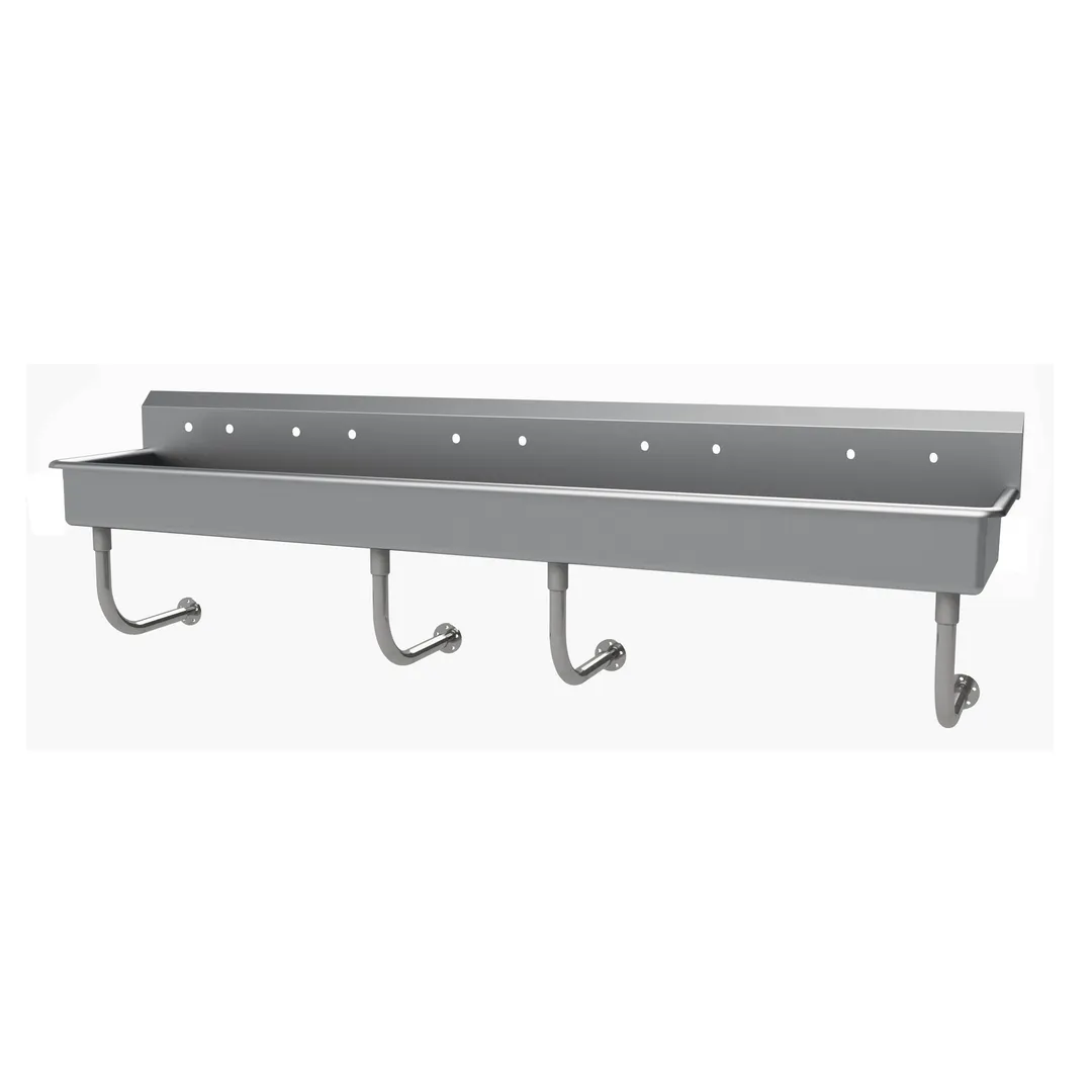 Advance Tabco FS-WM-100-ADA 100" Wall Mounted Multi-Station Hand Sink without Faucet - 14 gauge