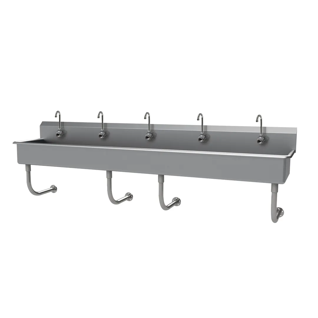Advance Tabco FS-WM-100EF 100" Wall Mounted Multi-Station Hand Sink with e-Faucet - 14 gauge