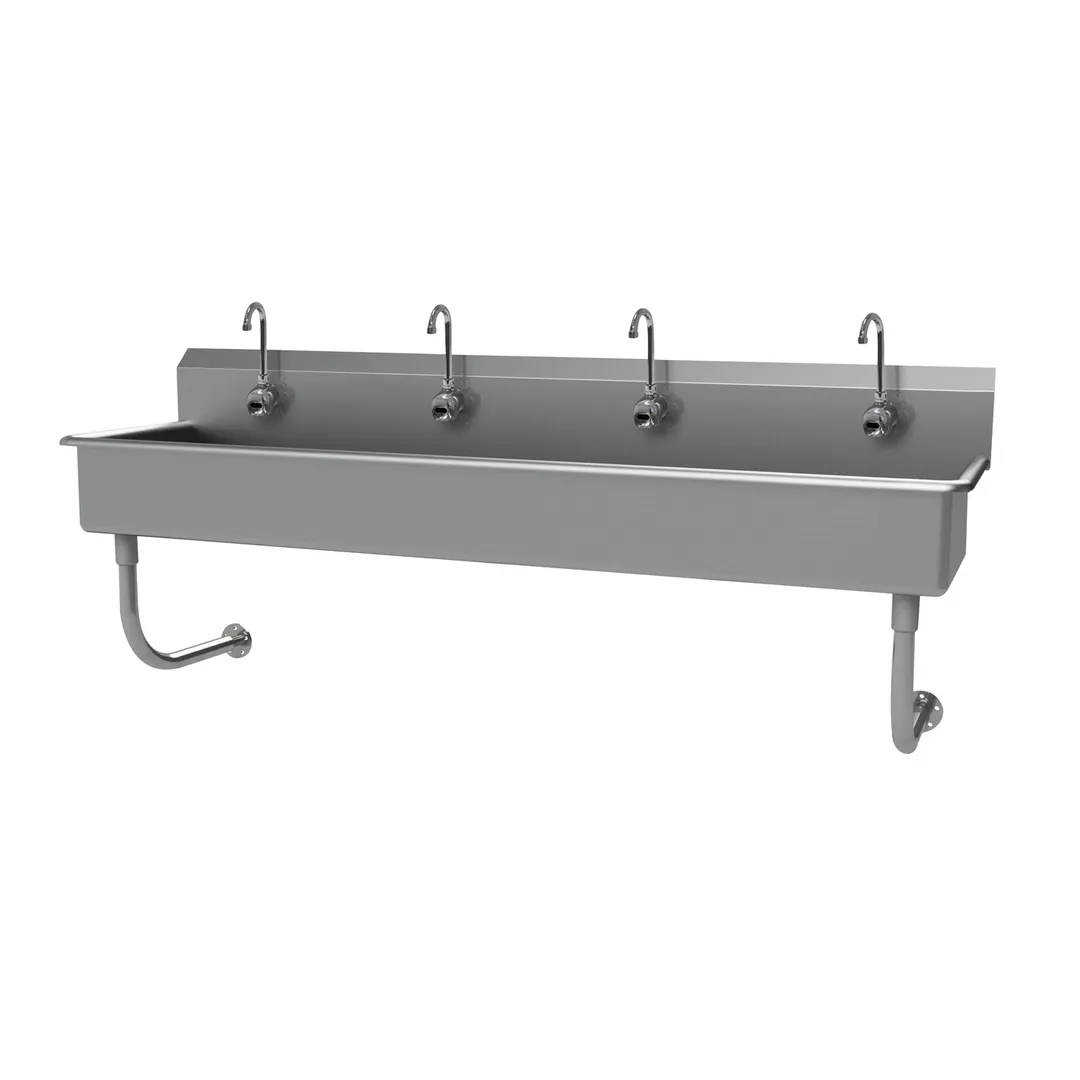 Advance Tabco FS-WM-80EF 80" Wall Mounted Multi-Station Hand Sink with e-Faucet - 14 gauge