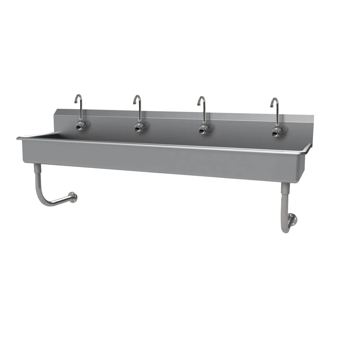 Advance Tabco FS-WM-80EFADA 80" Wall Mounted Multi-Station Hand Sink with e-Faucet - 14 gauge