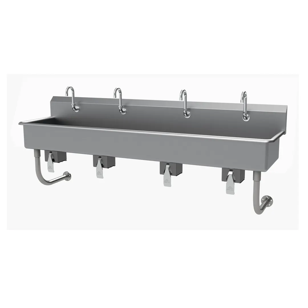 Advance Tabco FS-WM-80KV 80" Wall Mounted Multi-Station Hand Sink without Faucet-Knee Valves/14 g
