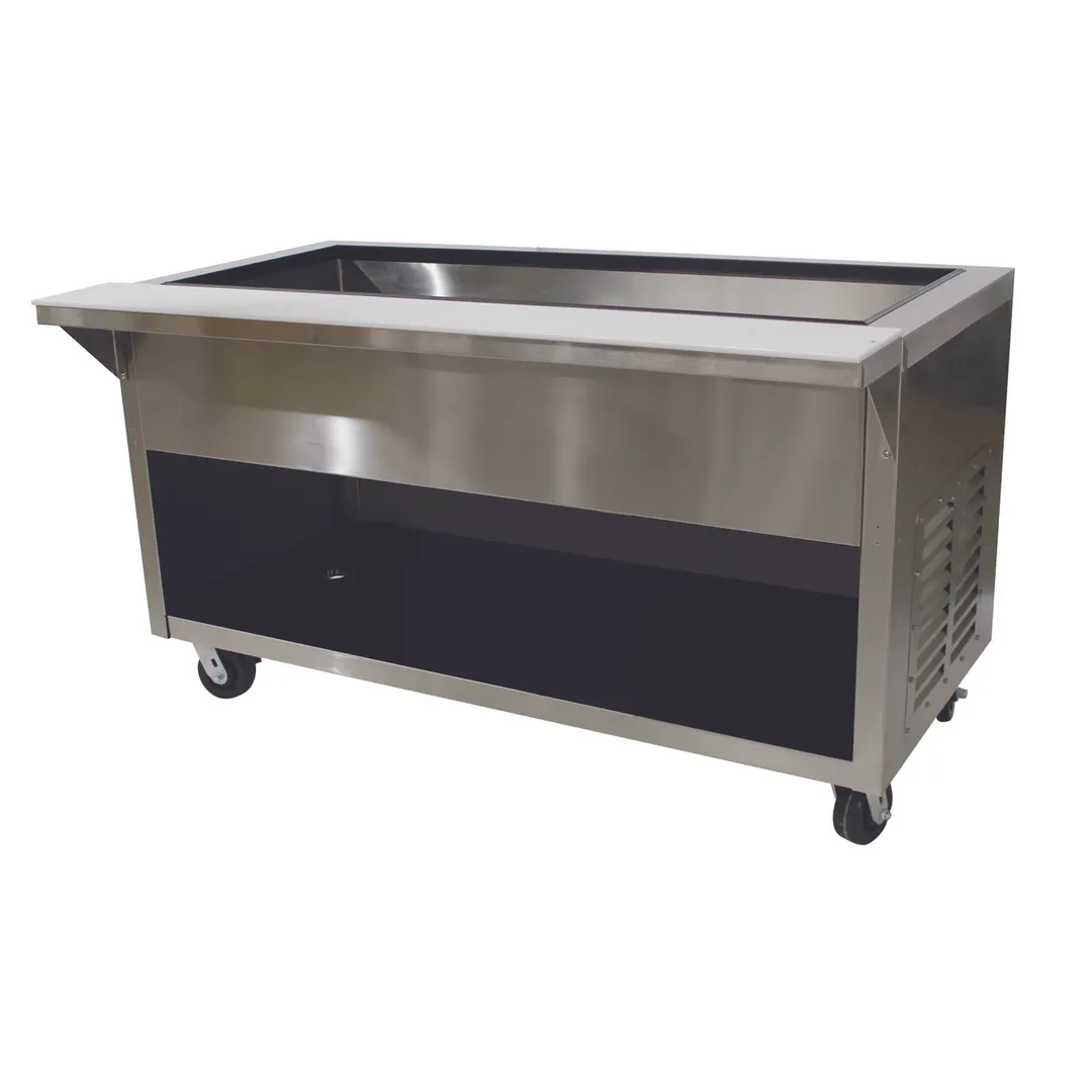Advance Tabco HDCPU-6-BS 93" Heavy-Duty Ice-Cooled Table with Enclosed Base, (6) Pan