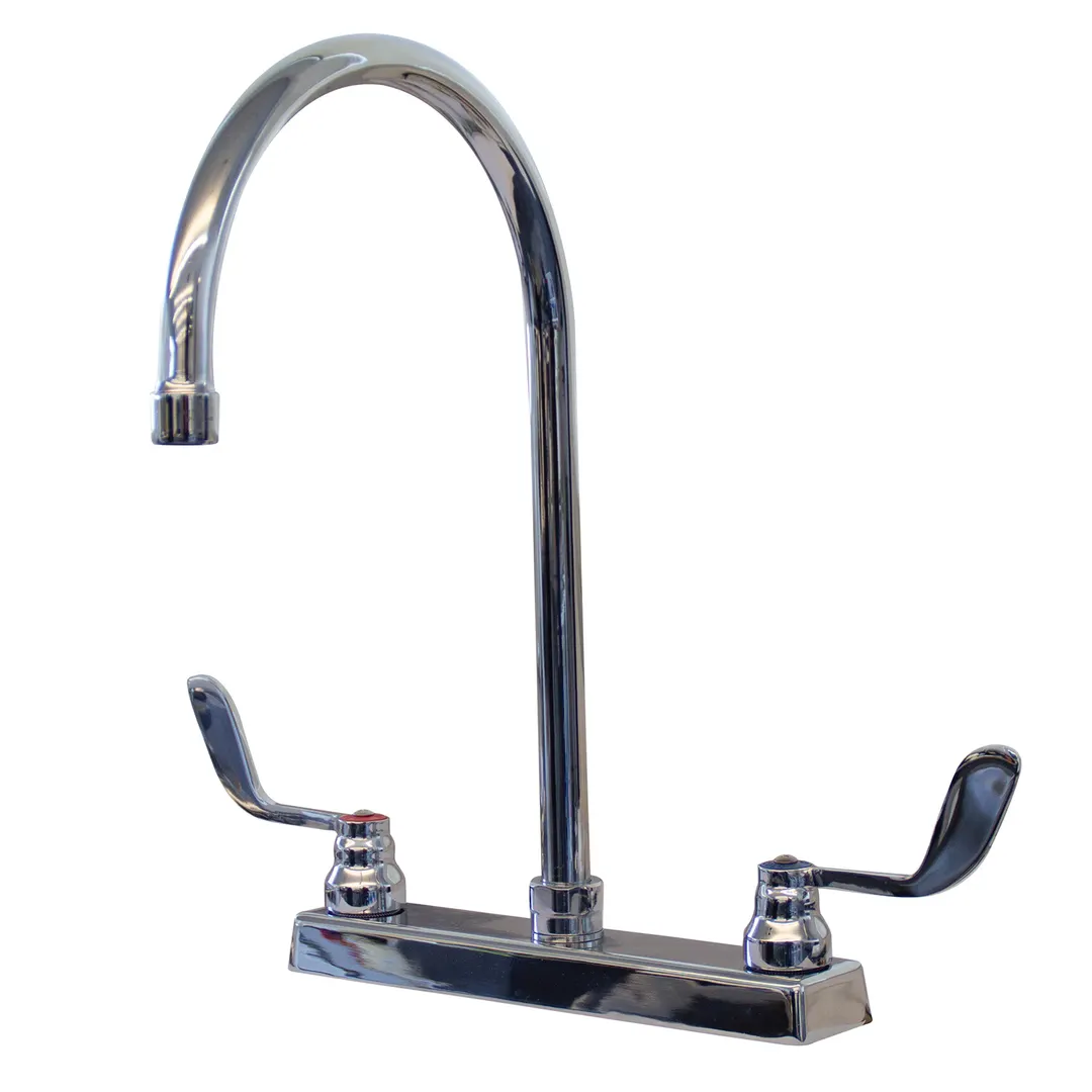 Advance Tabco K-134 Faucet, Heavy Duty, 8” Oc Deck Mounted with Wrist Handles
