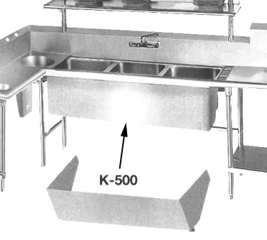 Advance Tabco K-500 Apron, To Cover Sink Bowls, Stainless Steel,
