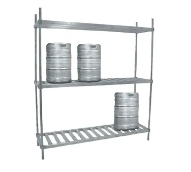 Advance Tabco KR-80 80" Aluminum Keg Rack with 8 Kegs Capacity and 3 Shelves