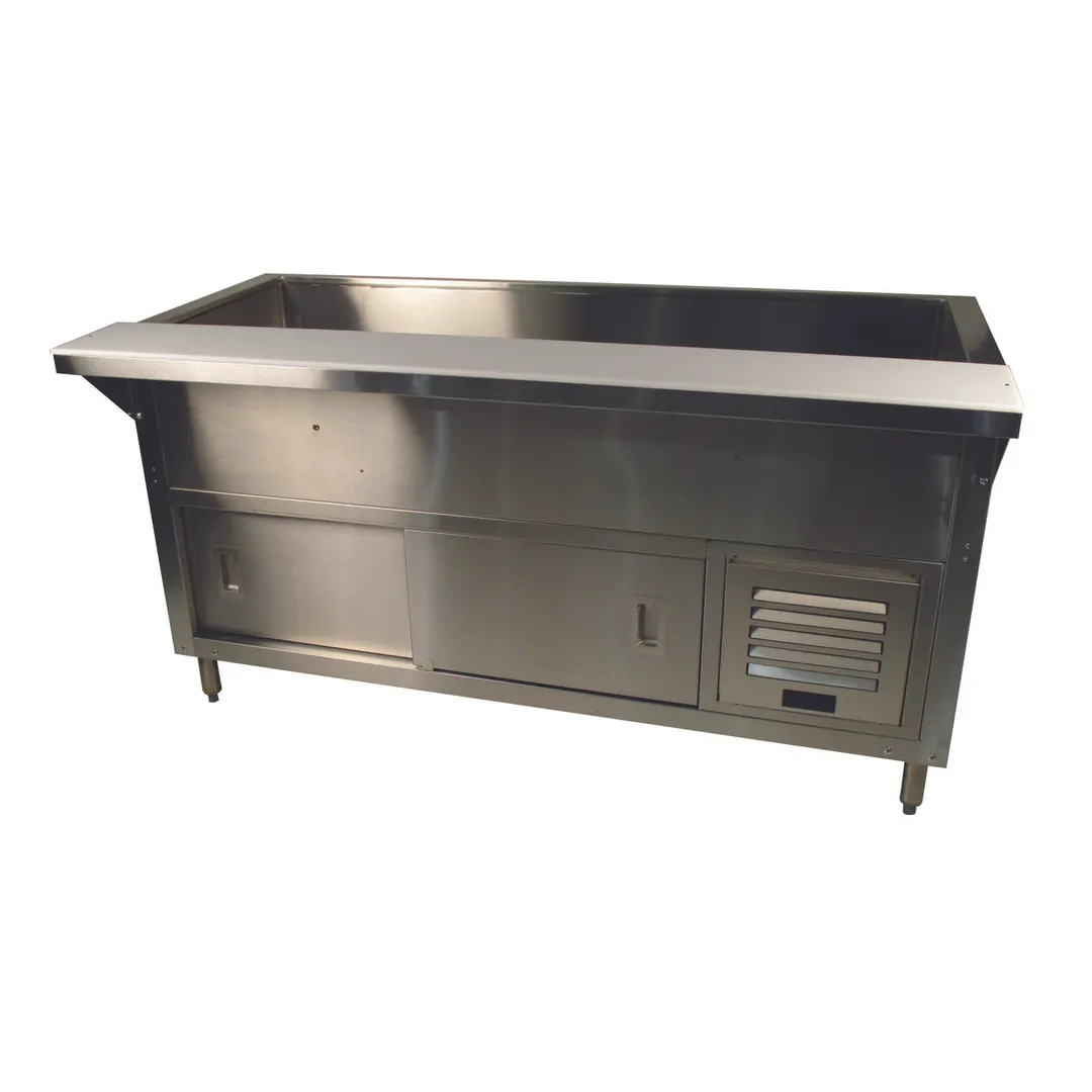 Advance Tabco MACP-3-DR 47" Refrigerated Cold Pan Table w/ Enclosed Base and Sliding Doors, (3) Pan